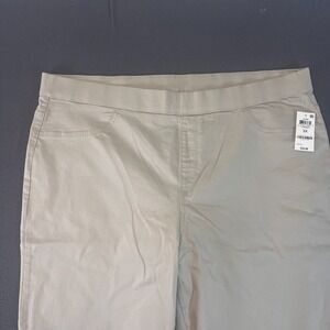 Karen Scott Pull-on Denim Pants Beige Stonewall Women's Plus Size 3X Cotton Pkt